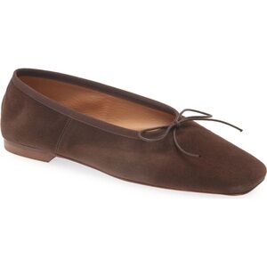 New Mansur Gavriel Square Toe Ballet Flat Espresso Suede Women’s 40.5 $395